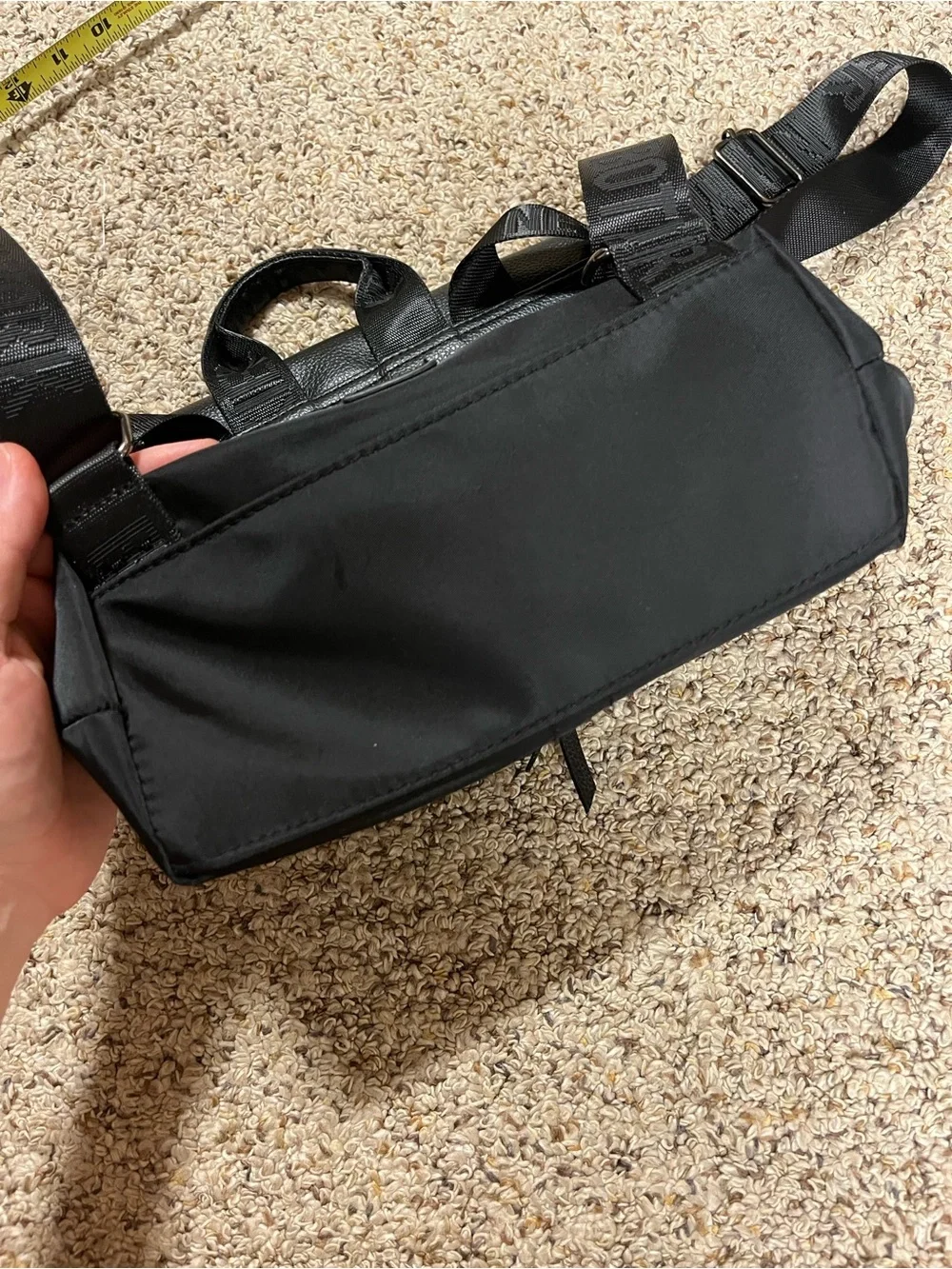 Botkier Black Leather-Flap Nylon Backpack